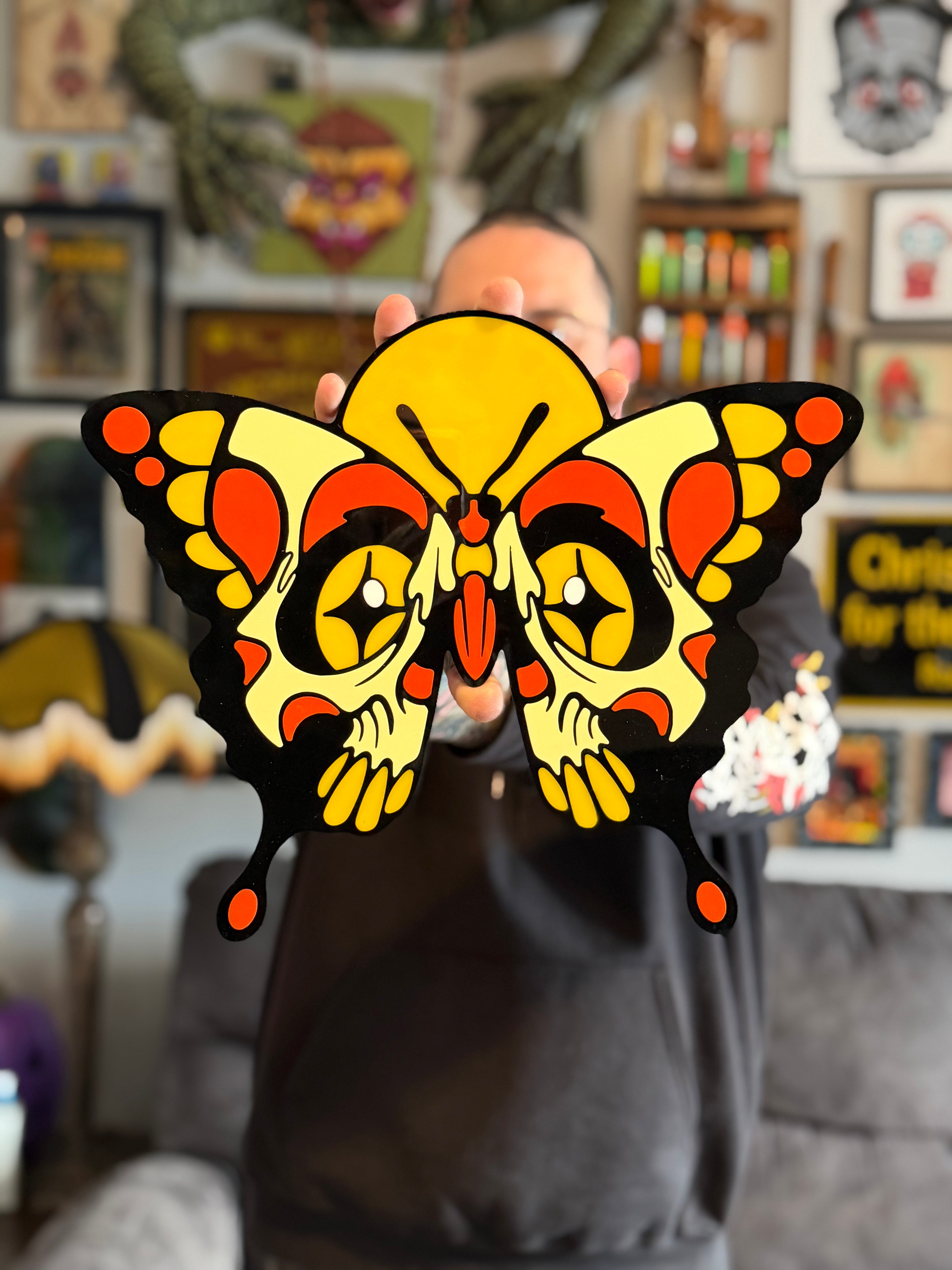 Night Time Butterfly Wall Hanging Art