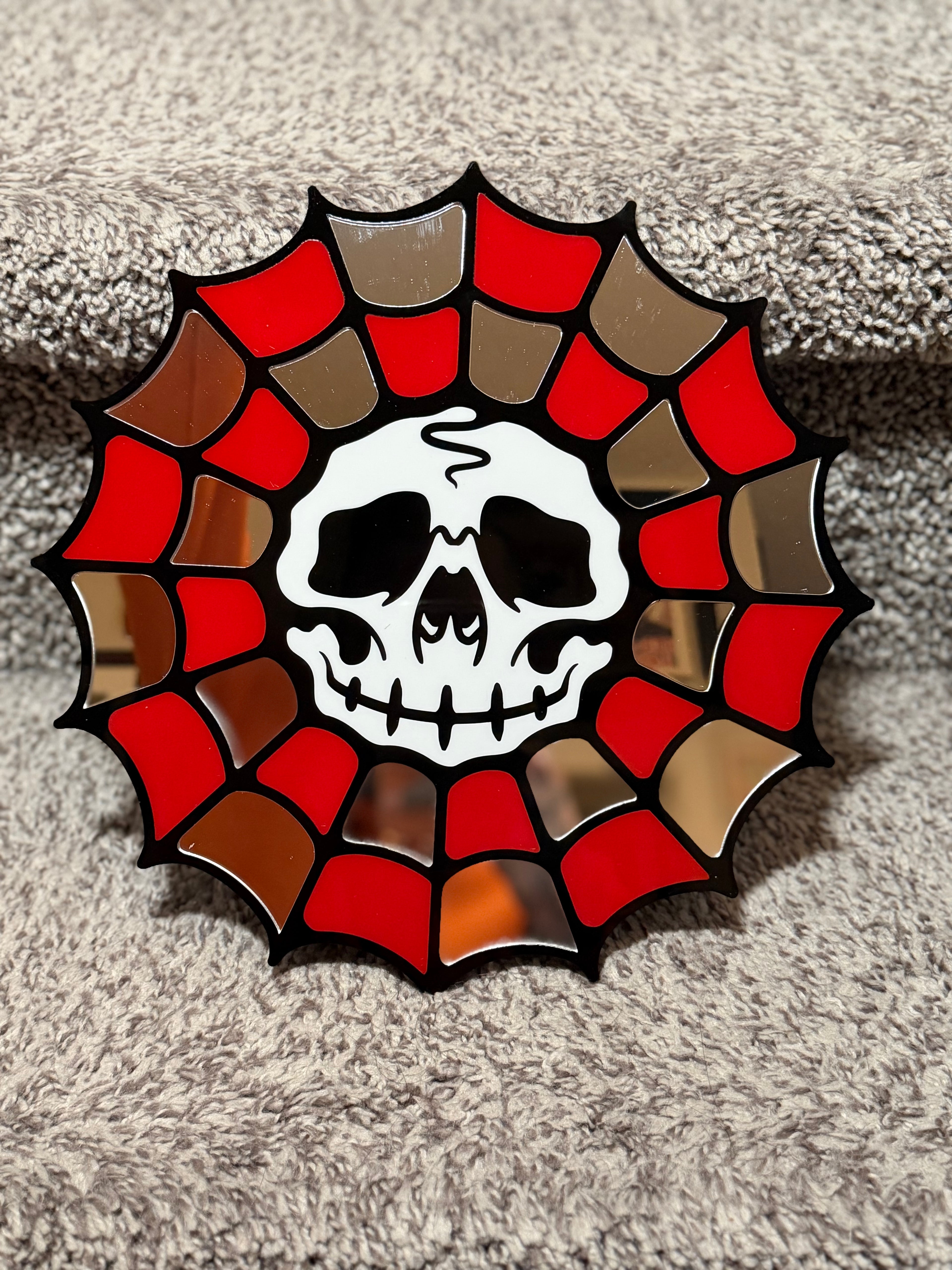 Trad Skull Spiderweb Wall Hanging Art