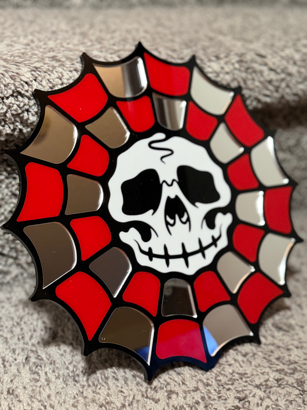 Trad Skull Spiderweb Wall Hanging Art